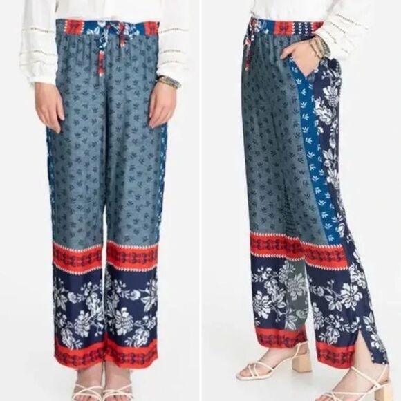 Johnny Was Set Rare NWT Blue Red Print Cupra Esme Kimono & Aurelia Pants Sz XL - Picture 15 of 16